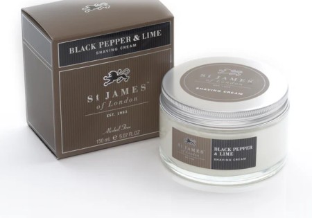 St James of London Scheercrème Black Pepper & Lime