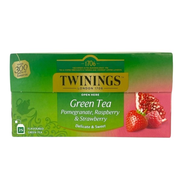 Twinings Groene Thee Pomegrate Raspberry 25st