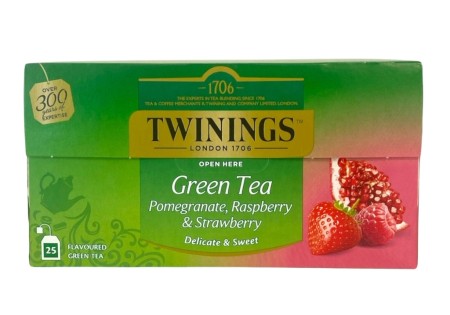 Twinings Groene Thee Pomegrate Raspberry 25st