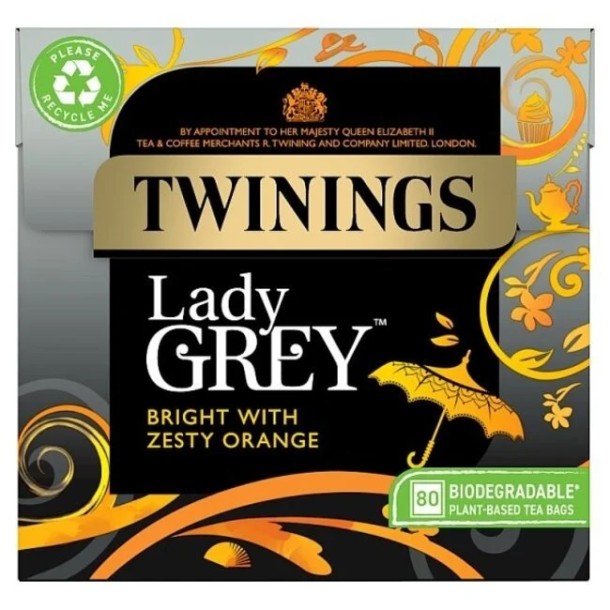 Twinings Black Tea  Lady Grey Tea Bags 80s