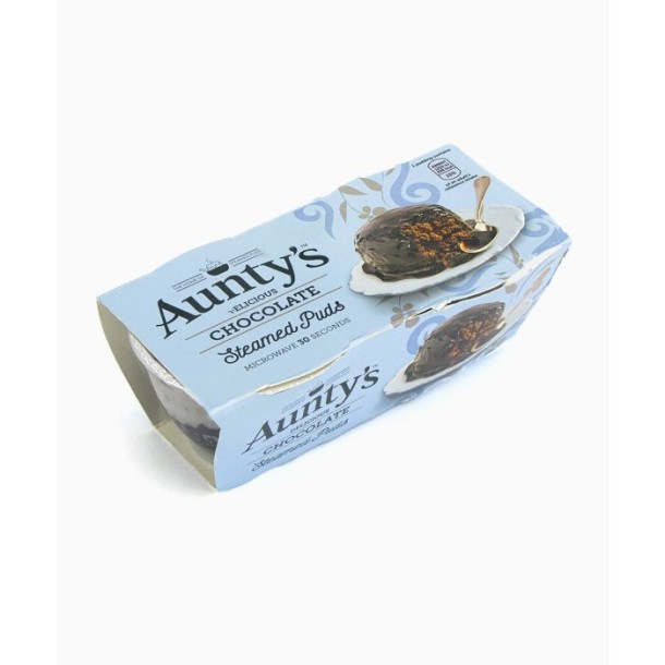 Auntys Chocolate Steamed Pudding 2 Pack