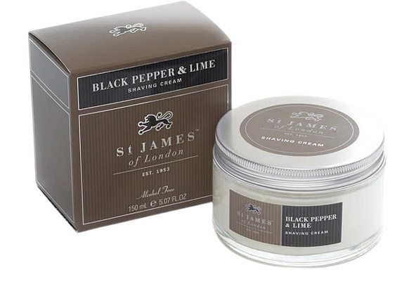St James of London Scheercrème Black Pepper & Lime